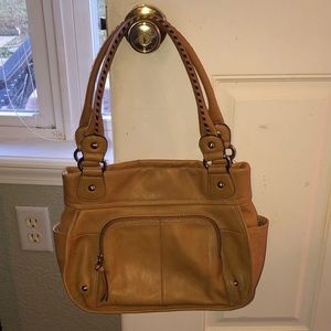 Clarks leather shoulder purse, EUC!
